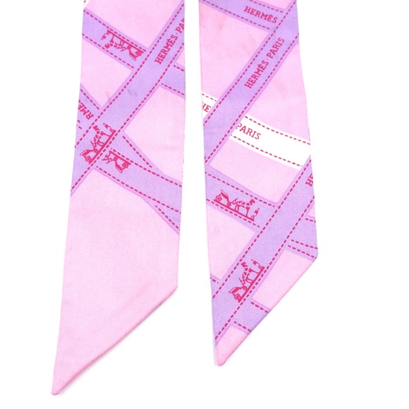 Pink Twilly Logo Ribbon Silk Scarf/Wrap - Picture 5 of 11